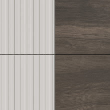Komoda na nóżkach z ryflowanymi frontami Random II KM-2 100x40cm kaszmir / orzech / czarny Halmar