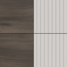 Komoda na nóżkach z ryflowanymi frontami Random II KM-2 100x40cm kaszmir / orzech / czarny Halmar