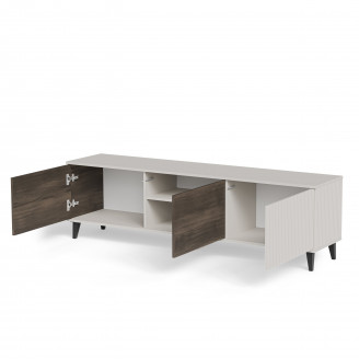 Szafka rtv na nóżkach Random II RTV-2 180x40cm kaszmir / orzech / czarny Halmar