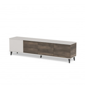 Szafka rtv na nóżkach Random II RTV-3 200x40cm kaszmir / orzech / czarny Halmar 2