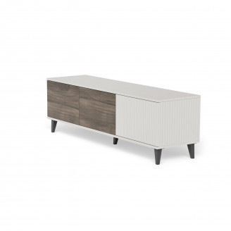 Szafka rvt na nóżkach Random II RTV-1 150x40cm kaszmir / orzech / czarny Halmar