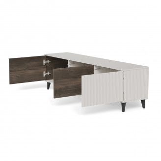 Szafka rtv na nóżkach Random II RTV-2 180x40cm kaszmir / orzech / czarny Halmar