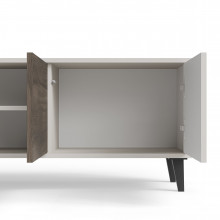 Szafka rvt na nóżkach Random II RTV-1 150x40cm kaszmir / orzech / czarny Halmar