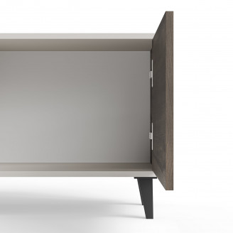 Szafka rtv na nóżkach Random II RTV-2 180x40cm kaszmir / orzech / czarny Halmar