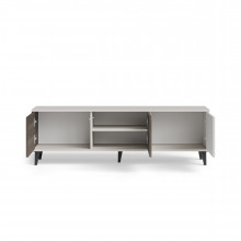 Szafka rvt na nóżkach Random II RTV-1 150x40cm kaszmir / orzech / czarny Halmar