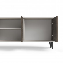 Szafka rtv na nóżkach Random II RTV-3 200x40cm kaszmir / orzech / czarny Halmar