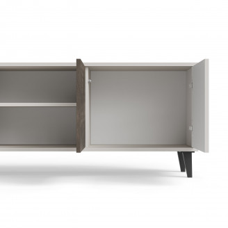Szafka rtv na nóżkach Random II RTV-3 200x40cm kaszmir / orzech / czarny Halmar
