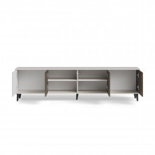 Szafka rtv na nóżkach Random II RTV-3 200x40cm kaszmir / orzech / czarny Halmar