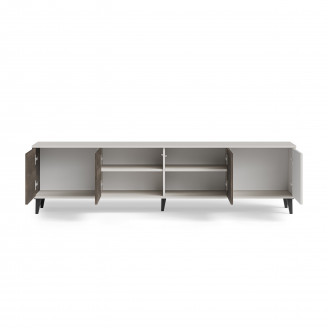 Szafka rtv na nóżkach Random II RTV-3 200x40cm kaszmir / orzech / czarny Halmar