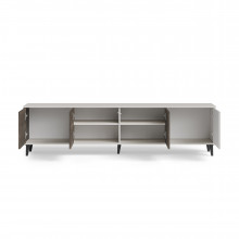 Szafka rtv na nóżkach Random II RTV-3 200x40cm kaszmir / orzech / czarny Halmar