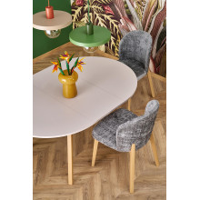 Stół rozkładany okrągły Ruben 102cm kaszmir / drewno bukowe Halmar