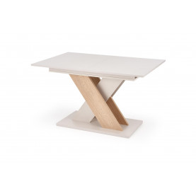 Stół rozkładany na jednej nodze Xarelto 130-175x85cm kaszmir / dąb cremona Halmar 2