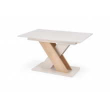 Stół rozkładany na jednej nodze Xarelto 130-175x85cm kaszmir / dąb cremona Halmar