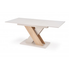 Stół rozkładany na jednej nodze Xarelto 130-175x85cm kaszmir / dąb cremona Halmar