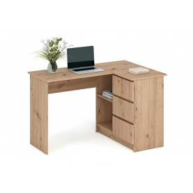 Biurko narożne z szufladami Bega 124cm dąb artisan Halmar 2