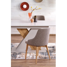 Stół rozkładany na jednej nodze Xarelto 130-175x85cm kaszmir / dąb cremona Halmar