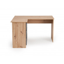 Biurko narożne z szufladami Bega 124cm dąb artisan / grafitowy Halmar
