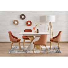 Stół rozkładany na jednej nodze Xarelto 130-175x85cm kaszmir / dąb cremona Halmar