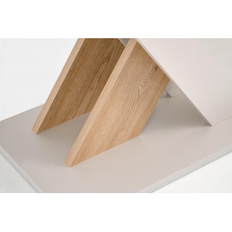 Stół rozkładany na jednej nodze Xarelto 130-175x85cm kaszmir / dąb cremona Halmar