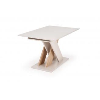 Stół rozkładany na jednej nodze Xarelto 130-175x85cm kaszmir / dąb cremona Halmar