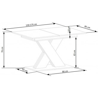 Stół rozkładany na jednej nodze Xarelto 130-175x85cm kaszmir / dąb cremona Halmar