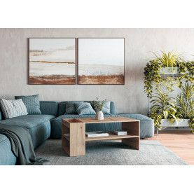 Stolik z półkami Murcia 100x55cm dąb artisan Halmar