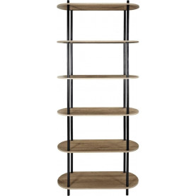 Regał stojący 6 półek Cobe 181x80cm naturalny / czarny Intesi