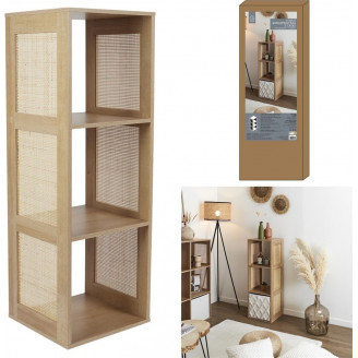 Regał boho z 3 półkami Kali 99x34cm odcień drewna Intesi