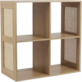 Regał boho z 4 półkami Kali 66x66cm odcień drewna Intesi