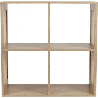 Regał boho z 4 półkami Kali 66x66cm odcień drewna Intesi