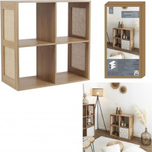 Regał boho z 4 półkami Kali 66x66cm odcień drewna Intesi