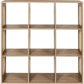 Regał boho z 9 półkami Kali 99x99,6cm odcień drewna Intesi 2