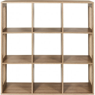 Regał boho z 9 półkami Kali 99x99,6cm odcień drewna Intesi