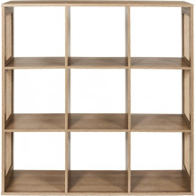 Regał boho z 9 półkami Kali 99x99,6cm odcień drewna Intesi