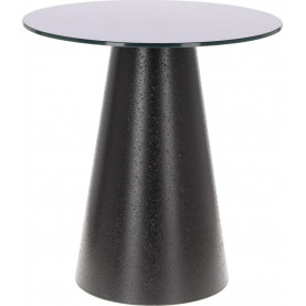 Stół okrągły fornirowany na jednej nodze Soleilo 60cm H62,5cm czarny Intesi
