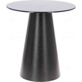 Stół okrągły fornirowany na jednej nodze Soleilo 60cm H62,5cm czarny Intesi 2