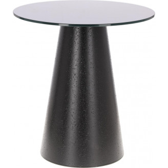 Stół okrągły fornirowany na jednej nodze Soleilo 60cm H62,5cm czarny Intesi