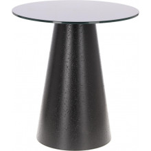 Stół okrągły fornirowany na jednej nodze Soleilo 60cm H62,5cm czarny Intesi