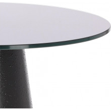 Stół okrągły fornirowany na jednej nodze Soleilo 60cm H62,5cm czarny Intesi