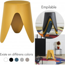 Stołek z tworzywa Eve 46cm żółty Intesi
