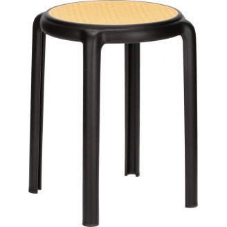 Stołek z tworzywa boho Zula 45cm czarny Intesi