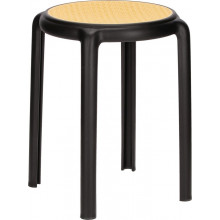 Stołek z tworzywa boho Zula 45cm czarny Intesi