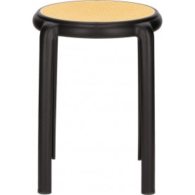 Stołek z tworzywa boho Zula 45cm czarny Intesi 2