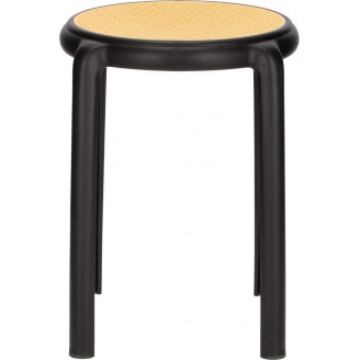 Stołek z tworzywa boho Zula 45cm czarny Intesi