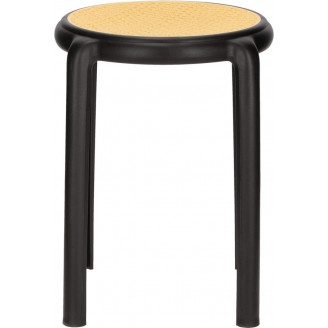 Stołek z tworzywa boho Zula 45cm czarny Intesi