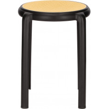 Stołek z tworzywa boho Zula 45cm czarny Intesi