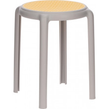 Stołek z tworzywa boho Zula 45cm szary Intesi