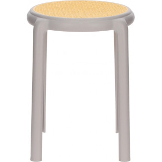 Stołek z tworzywa boho Zula 45cm szary Intesi