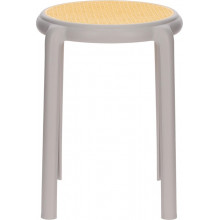 Stołek z tworzywa boho Zula 45cm szary Intesi