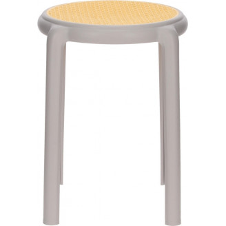 Stołek z tworzywa boho Zula 45cm szary Intesi